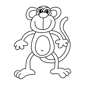 macaco para colorir página de desenho bonito desenho ilustração download  grátis 5021146 Vetor no Vecteezy