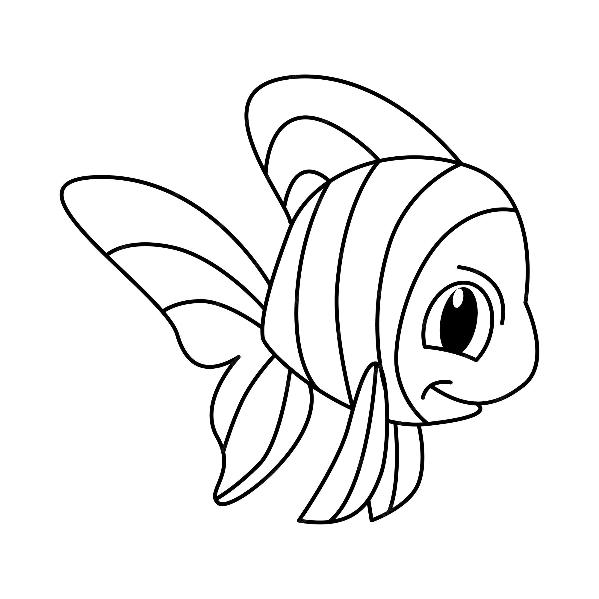 Peixe Bonito Dos Desenhos Animados. Mão Desenhando Imagens De Coloração De  Contorno. Itens Isolados. Adequado Para Colorir E Imprimir Crianças.  Royalty Free SVG, Cliparts, Vetores, e Ilustrações Stock. Image 164222247