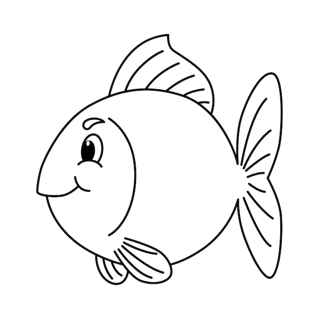 Peixe Bonito Dos Desenhos Animados. Mão Desenhando Imagens De Coloração De  Contorno. Itens Isolados. Adequado Para Colorir E Imprimir Crianças.  Royalty Free SVG, Cliparts, Vetores, e Ilustrações Stock. Image 164222247