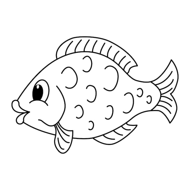 Desenho de peixe bonito para colorir e imprimir