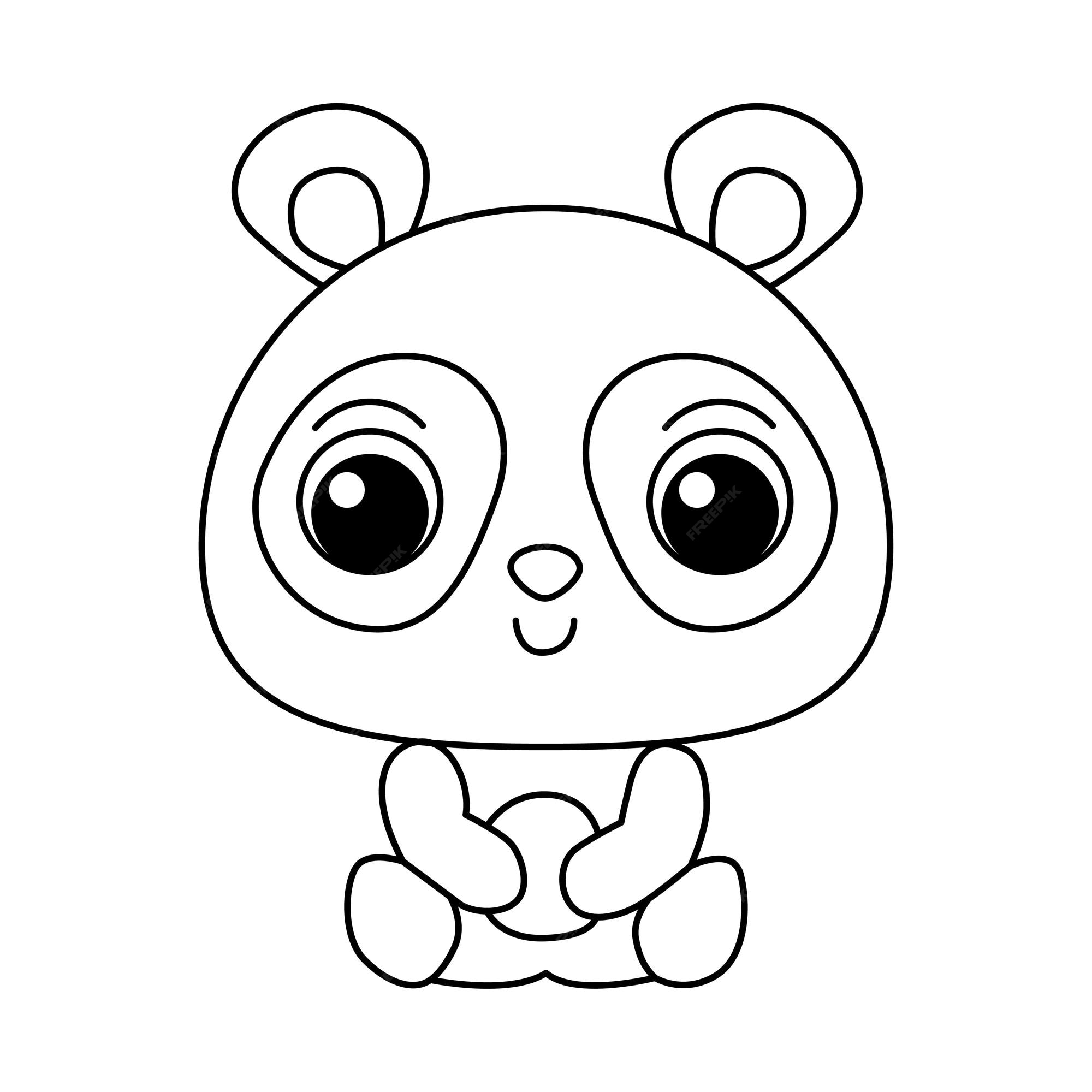 Vetores de Desenhos Para Colorir Panda Feliz Livro De Colorir Para