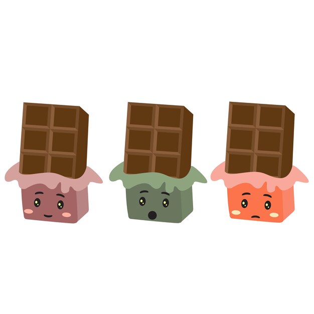 Vetor de ilustração de personagem de chocolate