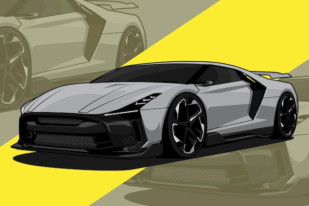 Vetor de ilustração desenho carro esportivo ou supercarro.