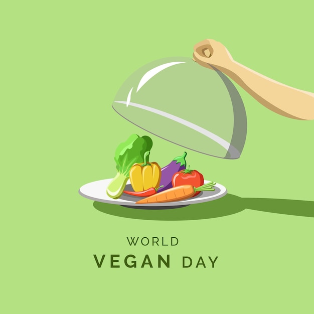 Vetor de ilustração do dia mundial vegano