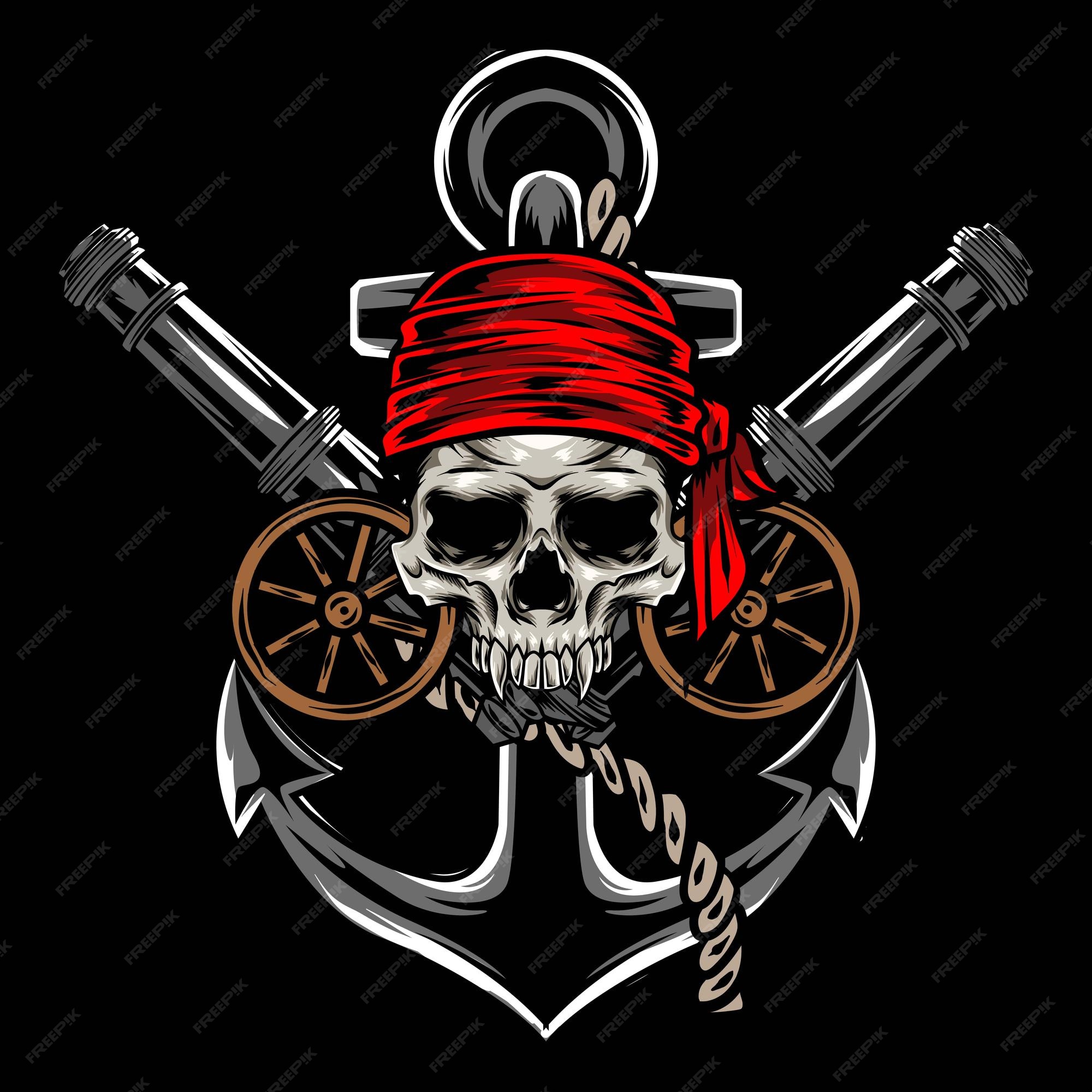 Vetor de ilustração do logotipo do crânio de piratas