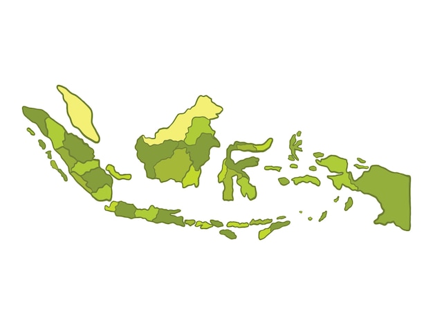 Vetor de ilustração do mapa do país indonésio