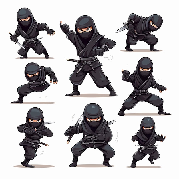 Vetor vetor de ilustração ninja