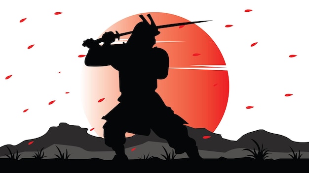 vetor de ilustração samurai