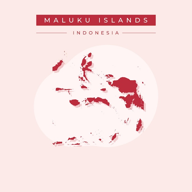 Vetor vetor de ilustração vetorial do mapa das ilhas maluku indonésia