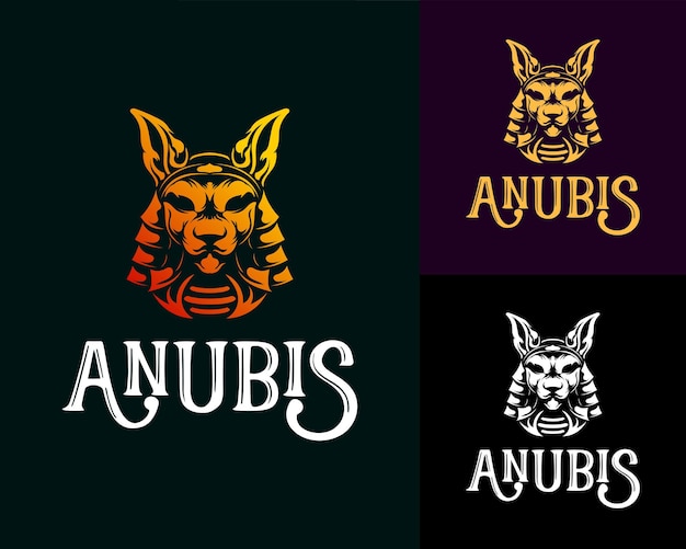 Vetor de ilustrações de mascote de logotipo anubis