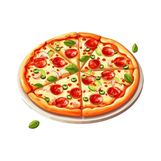 vetor de itens de fast food de pizza realista