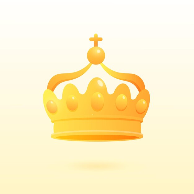 Vetor vetor de jogo de coroa dourada ícone de prêmio para líder ou vencedor rei ou rainha monarca ou tiara de princesa cocar de príncipe 3d clássico sinal heráldico imperial sinal vintage ou antigo tema de monarquia de joias eps