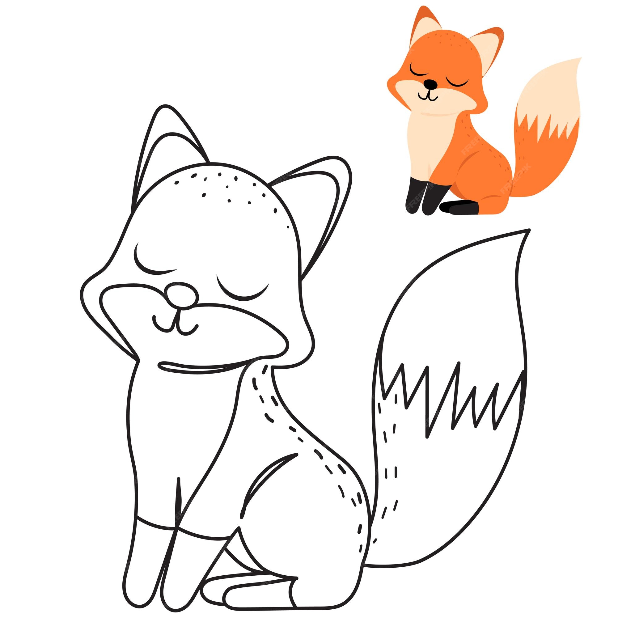 desenho de raposa para colorir 23632859 Vetor no Vecteezy