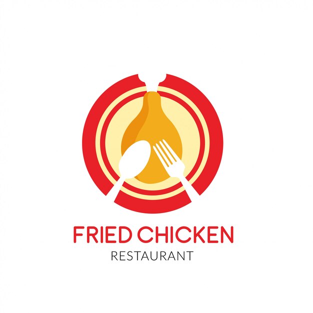 Vetor vetor de logotipo chciken frito.