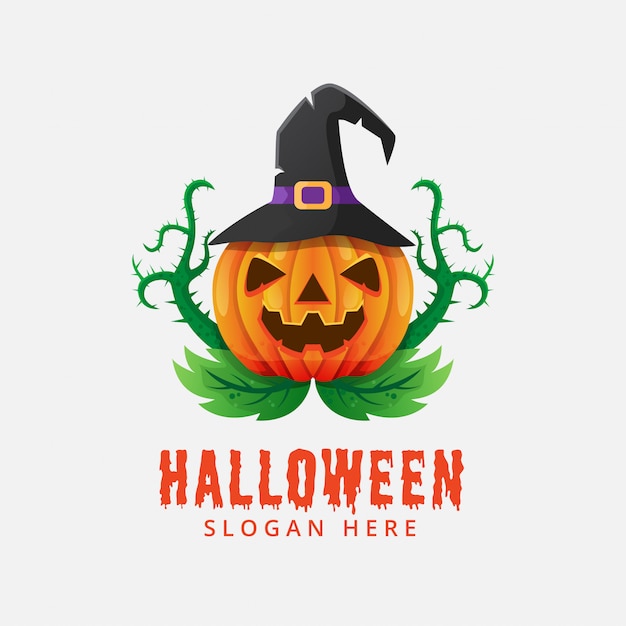 Vetor de logotipo de abóbora de halloween