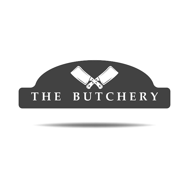 Vetor de logotipo de açougueiro com modelo de slogan