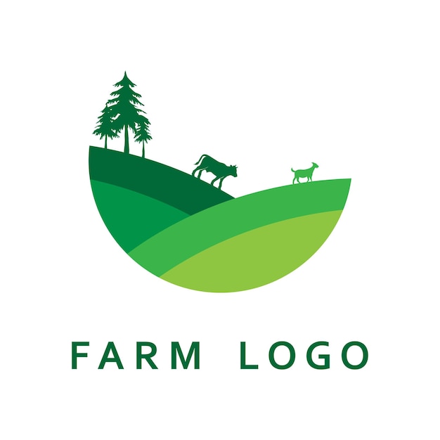 Vetor de logotipo de agricultura de logotipo de fazenda com modelo de slogan
