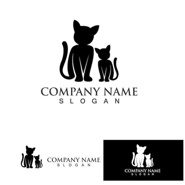 Vetor de logotipo de animal de estimação de design de logotipo de gato