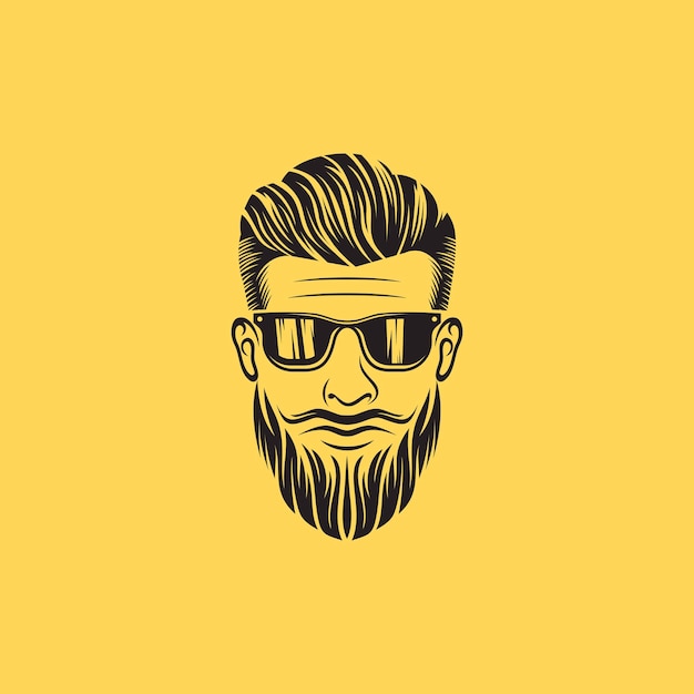 Vetor de logotipo de barba barbeiro