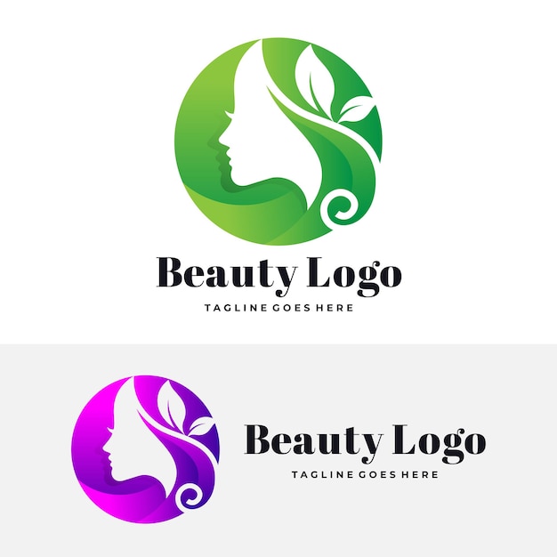 Vetor vetor de logotipo de beleza de design criativo