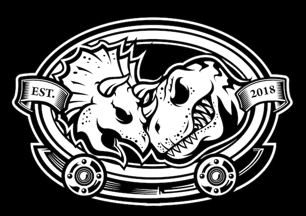 Vetor de logotipo de cabeça de batalha dinossauro