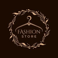 Vetor vetor de logotipo de cabide de loja de moda floral círculo