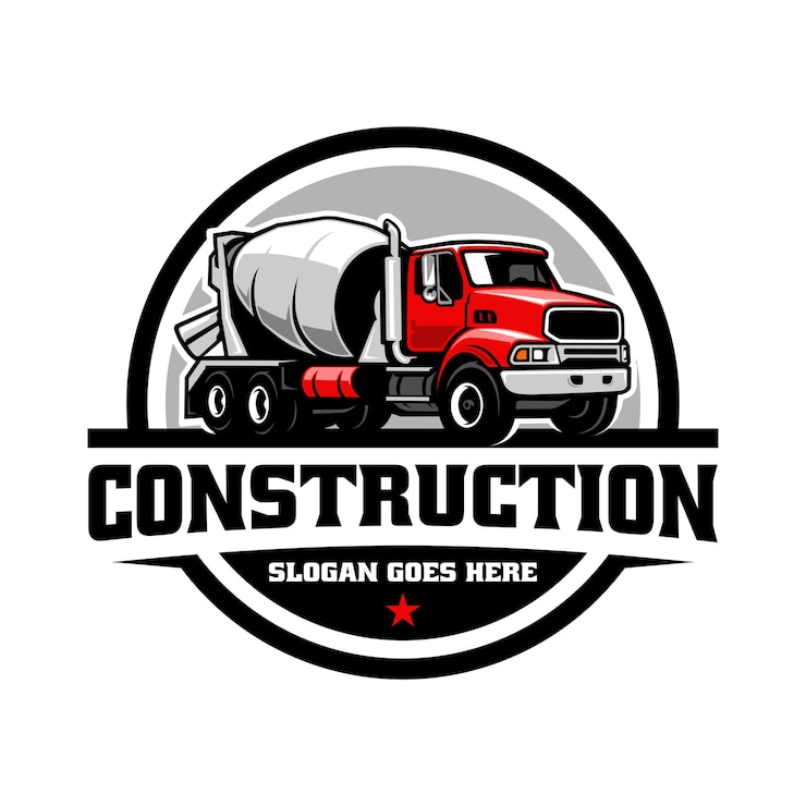 vetor de logotipo de caminhão betoneira