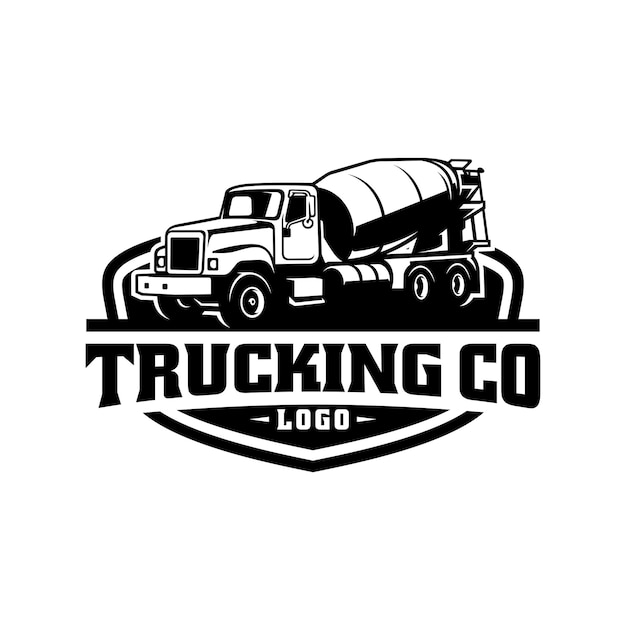 Vetor vetor de logotipo de caminhão betoneira