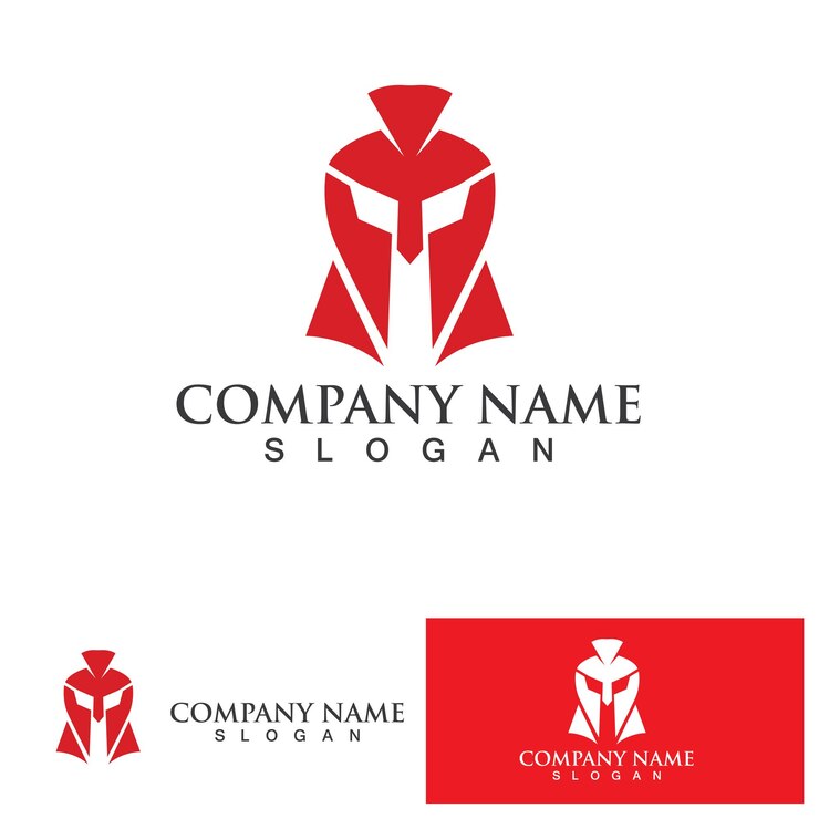 Vetor vetor de logotipo de capacete de gladiador espartano