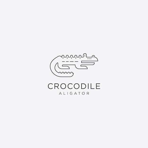 Vetor de logotipo de crocodilo de design de modelo