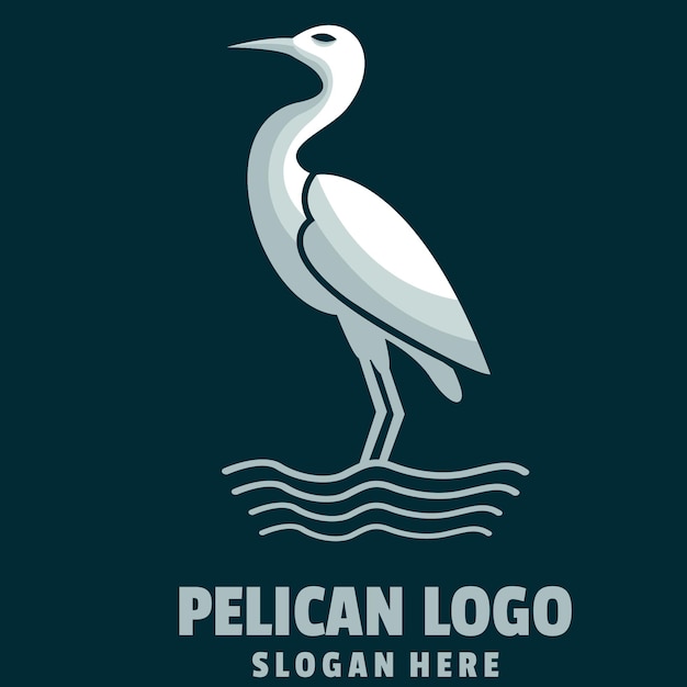 Vetor de logotipo de desenho animado simples pelican