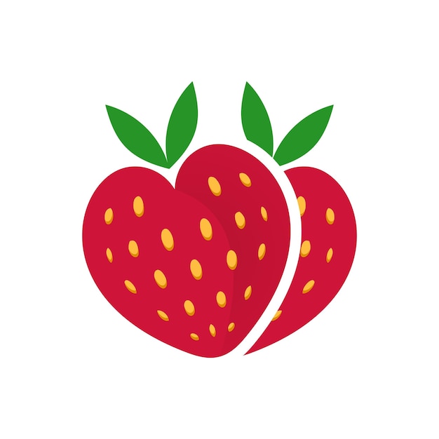 Vetor vetor de logotipo de design de fruta morango