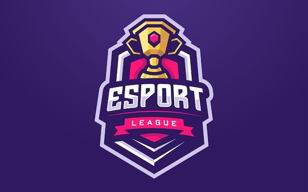 Vetor de logotipo de emblema de torneio de e-sports isolado moderno e criativo para liga de jogos ou equipe esportiva