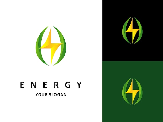 Vetor vetor de logotipo de energia. logotipo simples e plano