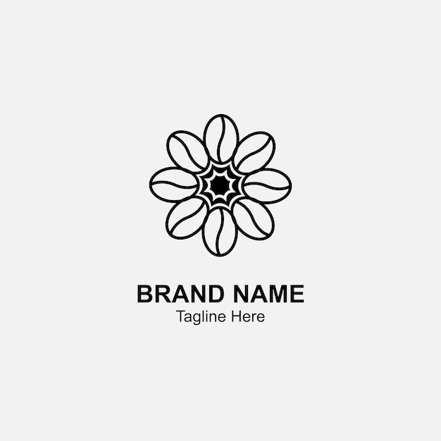 Vetor de logotipo de flor de café