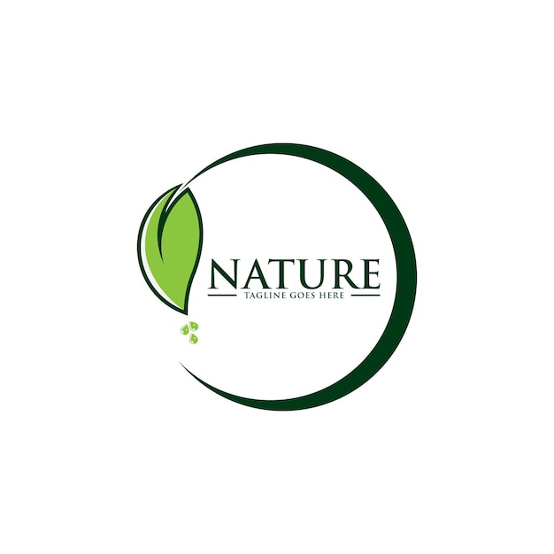 Vetor de logotipo de folha de natureza