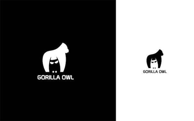 Vetor de logotipo de gorila e coruja