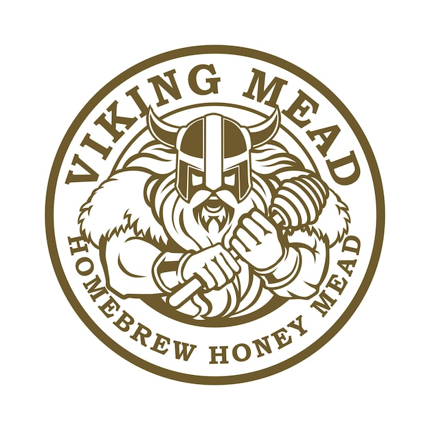 Vetor de logotipo de hidromel viking mead cerveja caseira