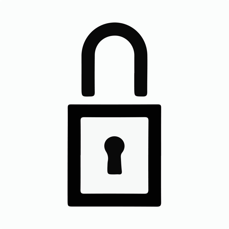 Vetor vetor de logotipo de ícone de bloqueio mínimo simples