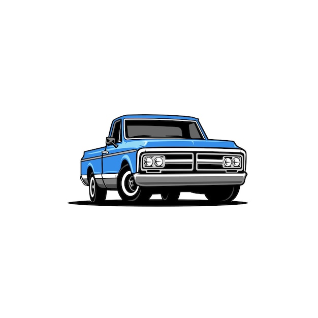 Vetor de logotipo de ilustração de caminhão retro americano caminhão velho