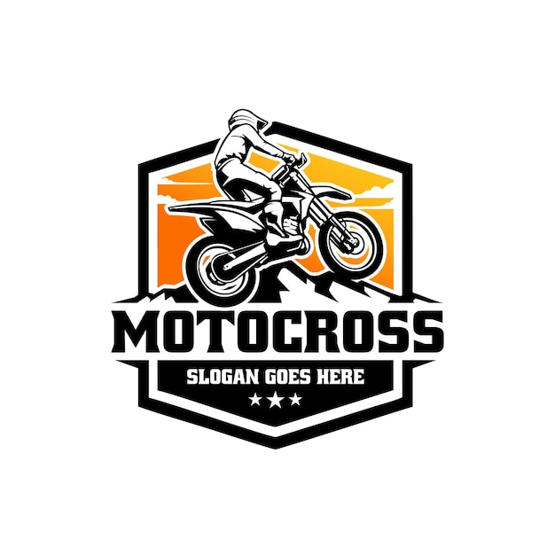 Vetor de logotipo de ilustração de esporte radical de motocross