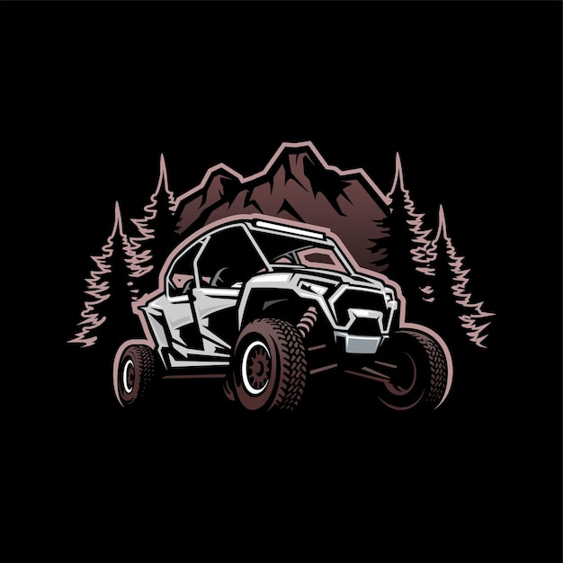 Vetor vetor de logotipo de ilustração de veículo de buggy utv