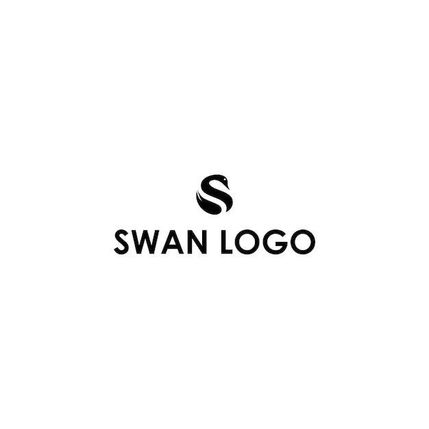 Vetor de logotipo de letra de cisne simples