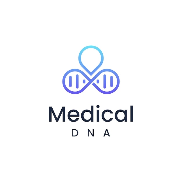 Vetor de logotipo de linha de dna