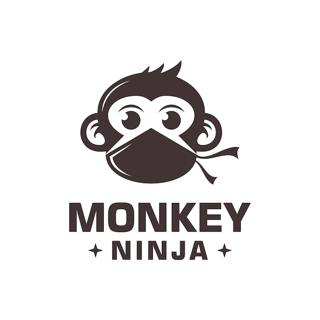 Vetor de logotipo de macaco ninja