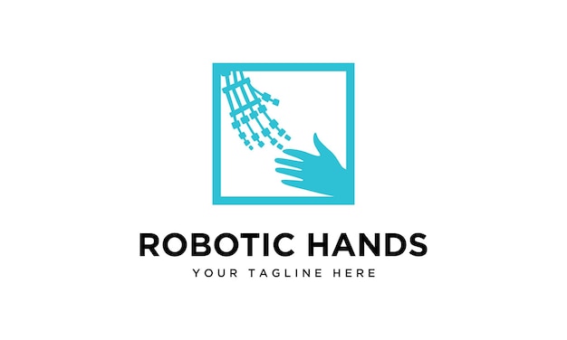 Vetor de logotipo de mãos robóticas