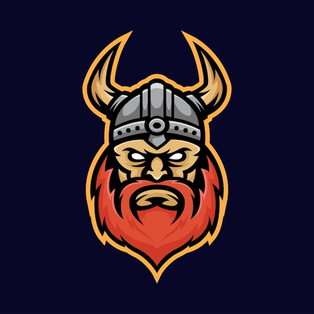 vetor de logotipo de mascote de cabeça viking
