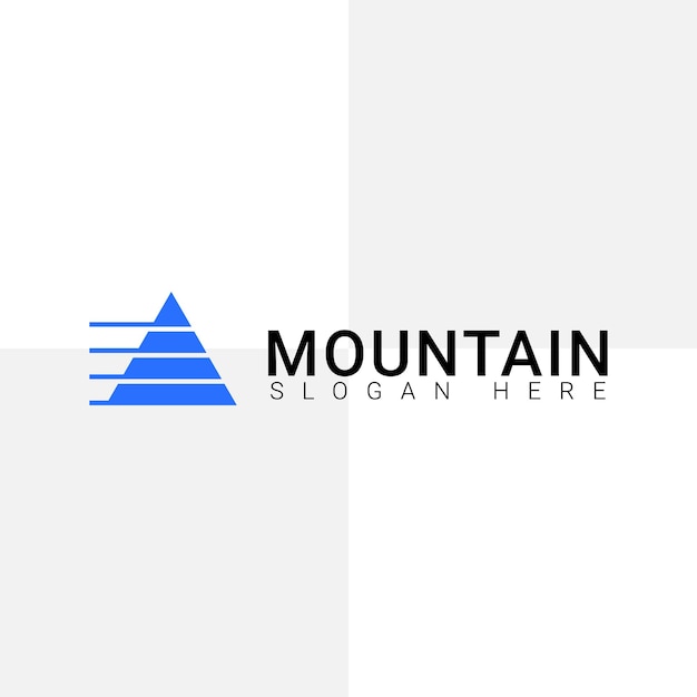 Vetor de logotipo de modelo de negócios de montanha, aventura, design de triângulo de montanha.