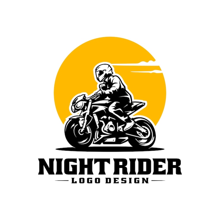 Vetor de logotipo de motocicleta de motociclista de turismo