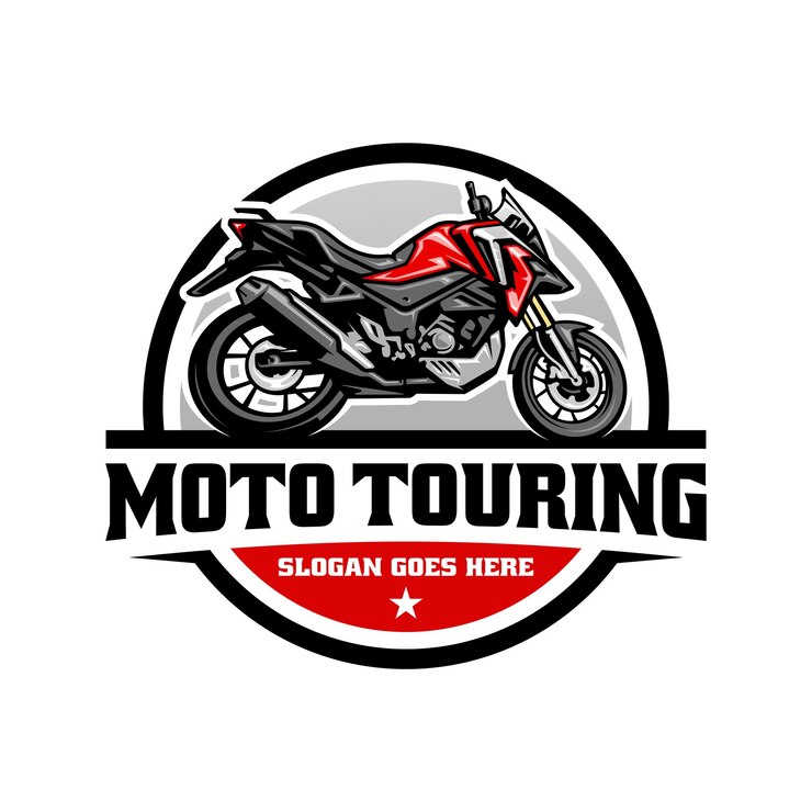 vetor de logotipo de motocicleta de turismo e aventura